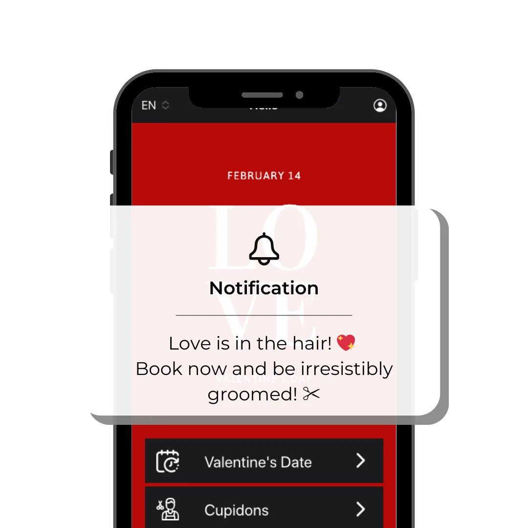 Notificare push de Valentine's Day