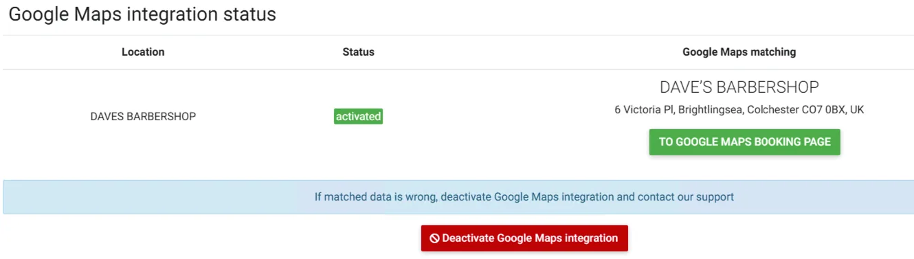 Potrivire reușită cu Google Maps