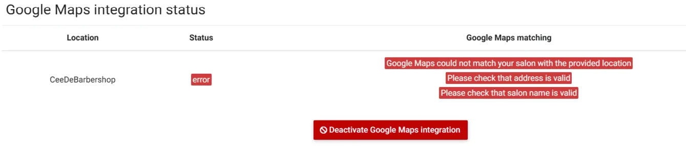 Integrare eșuată cu Google Maps