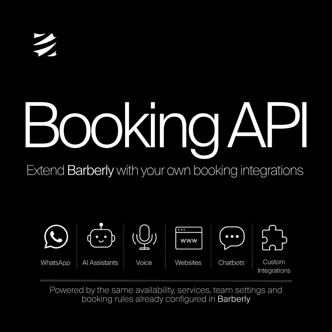 Barberly Booking API pentru WhatsApp, asistenți AI, voce, site-uri, chatboți și integrări personalizate